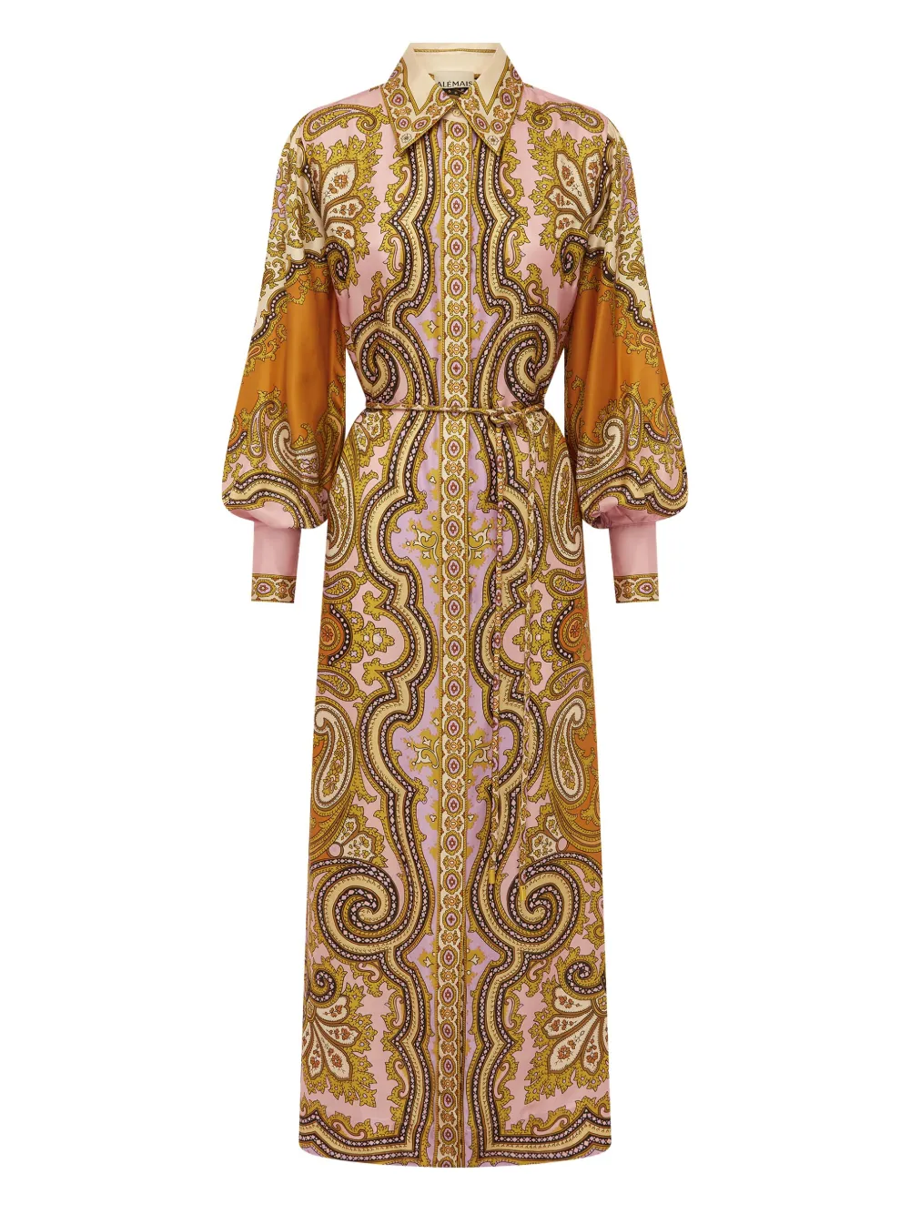 ALEMAIS paisley-print puff-sleeve maxi dress | Brown | Image 1
