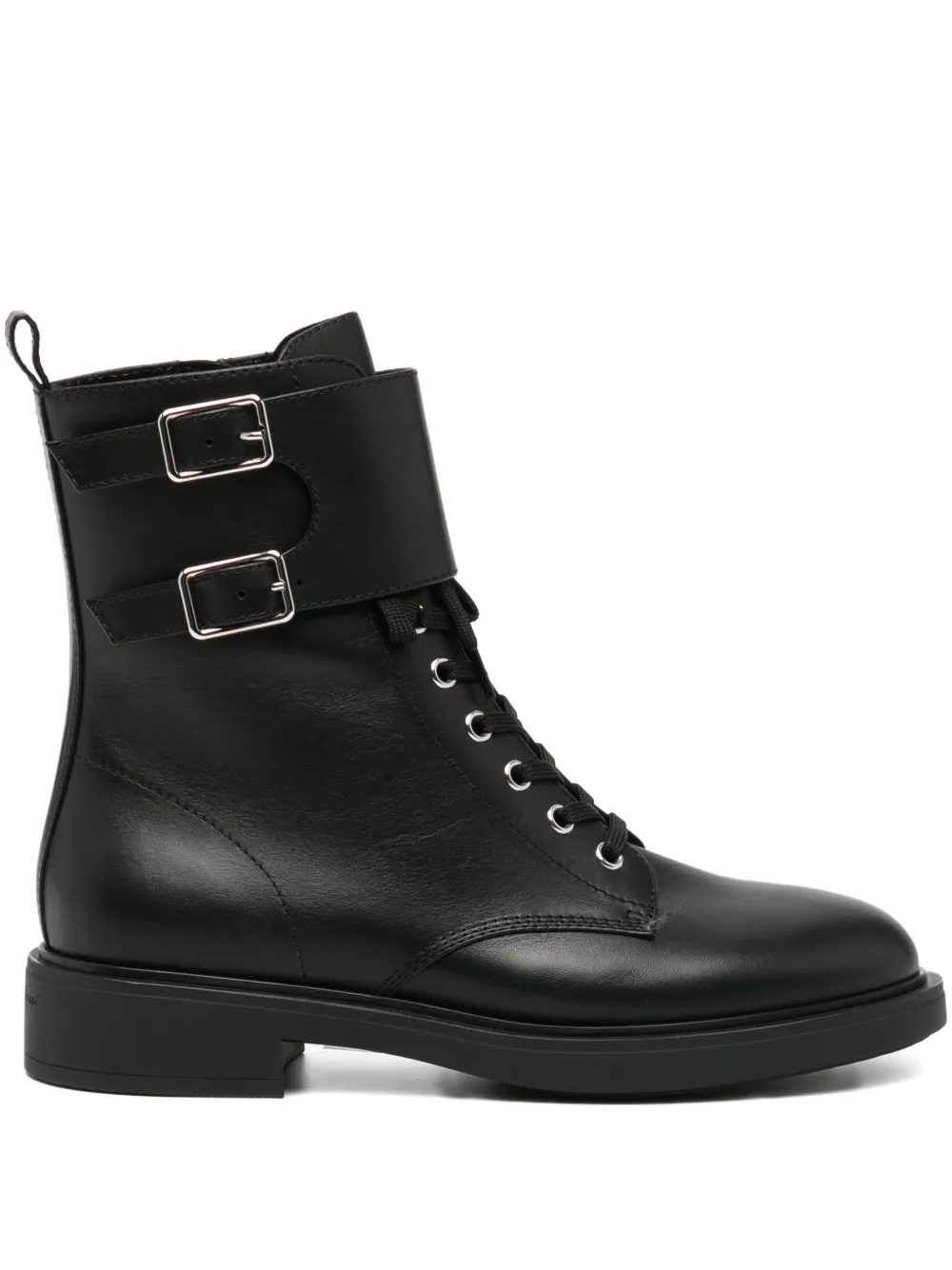 Gianvito Rossi Ripley buckle leather abkle boots Black