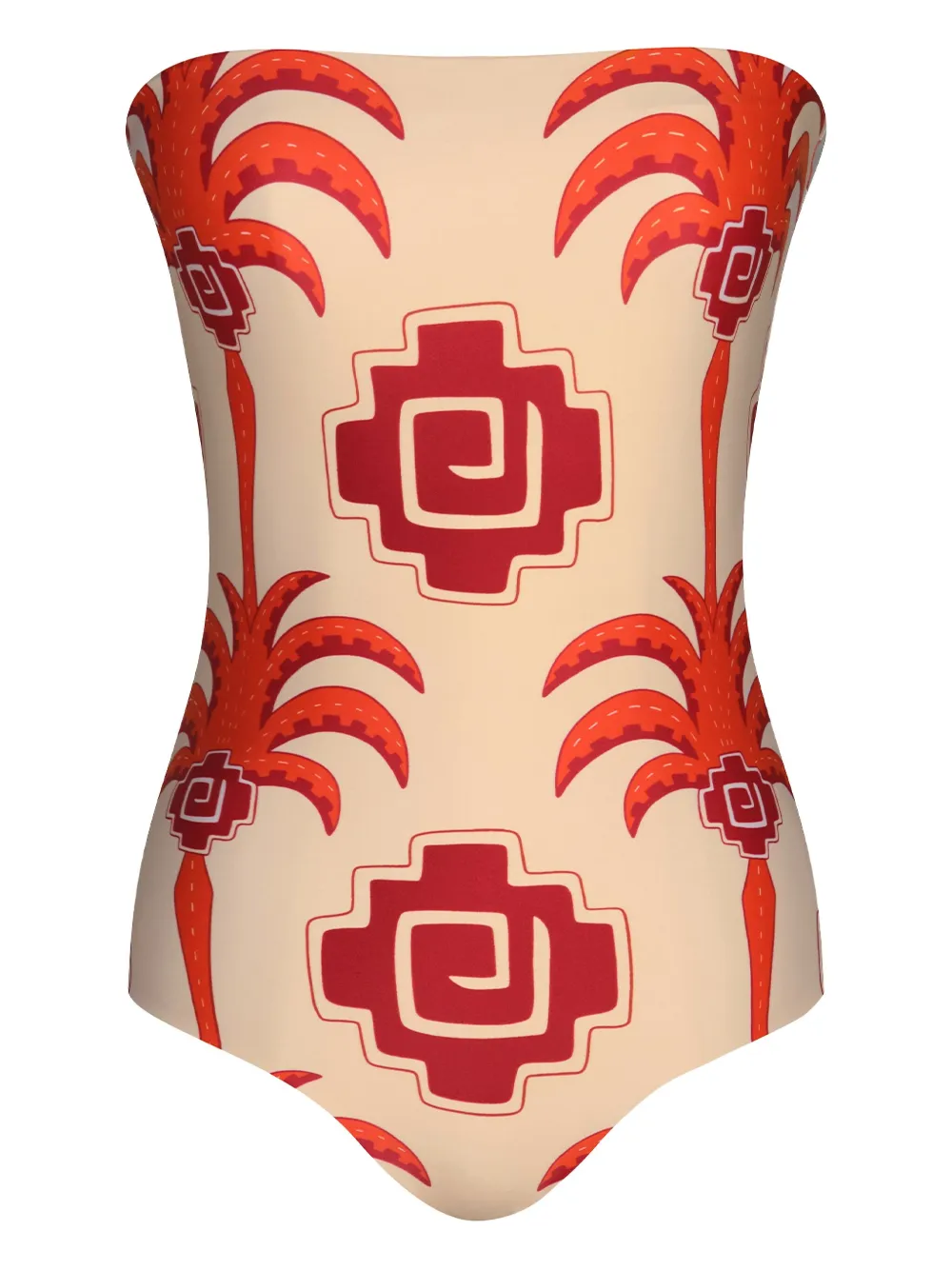 Johanna Ortiz Alta Mar Palm-tree Swimsuit In Neutral