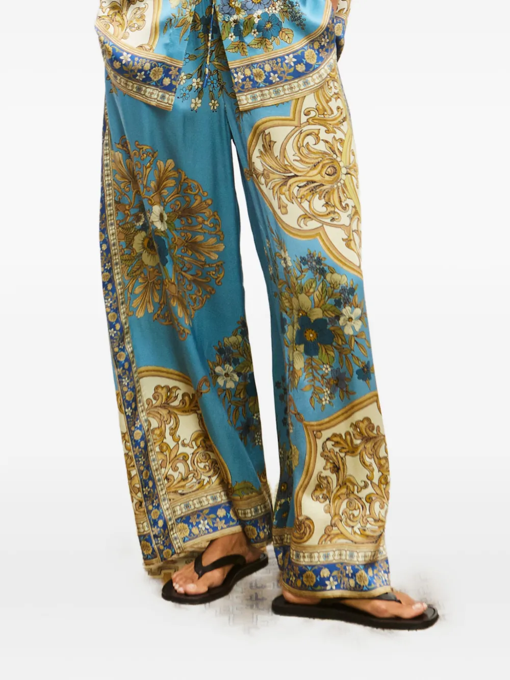ALEMAIS Cassie broek met barokprint Blauw