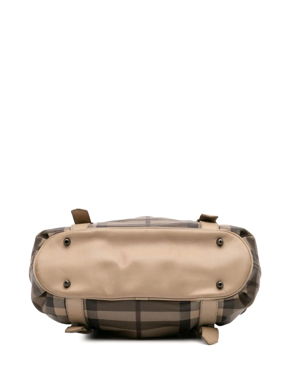 Pre-owned Burberry 2000-2017 Smoke Check Coated Canvas Northfield Satchel In Brown
