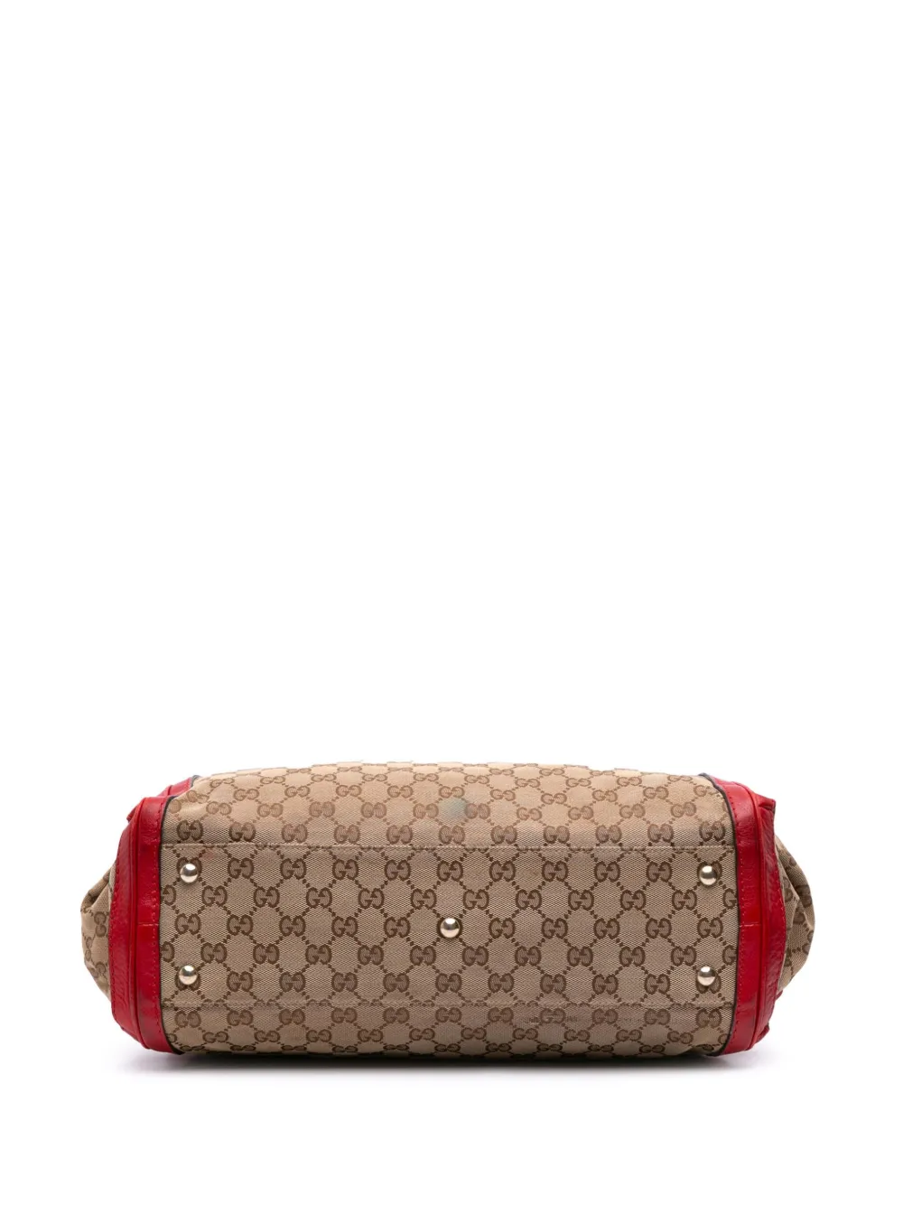 Pre-owned Gucci 2016-2025 Large Gg Canvas Bella Satchel In Brown