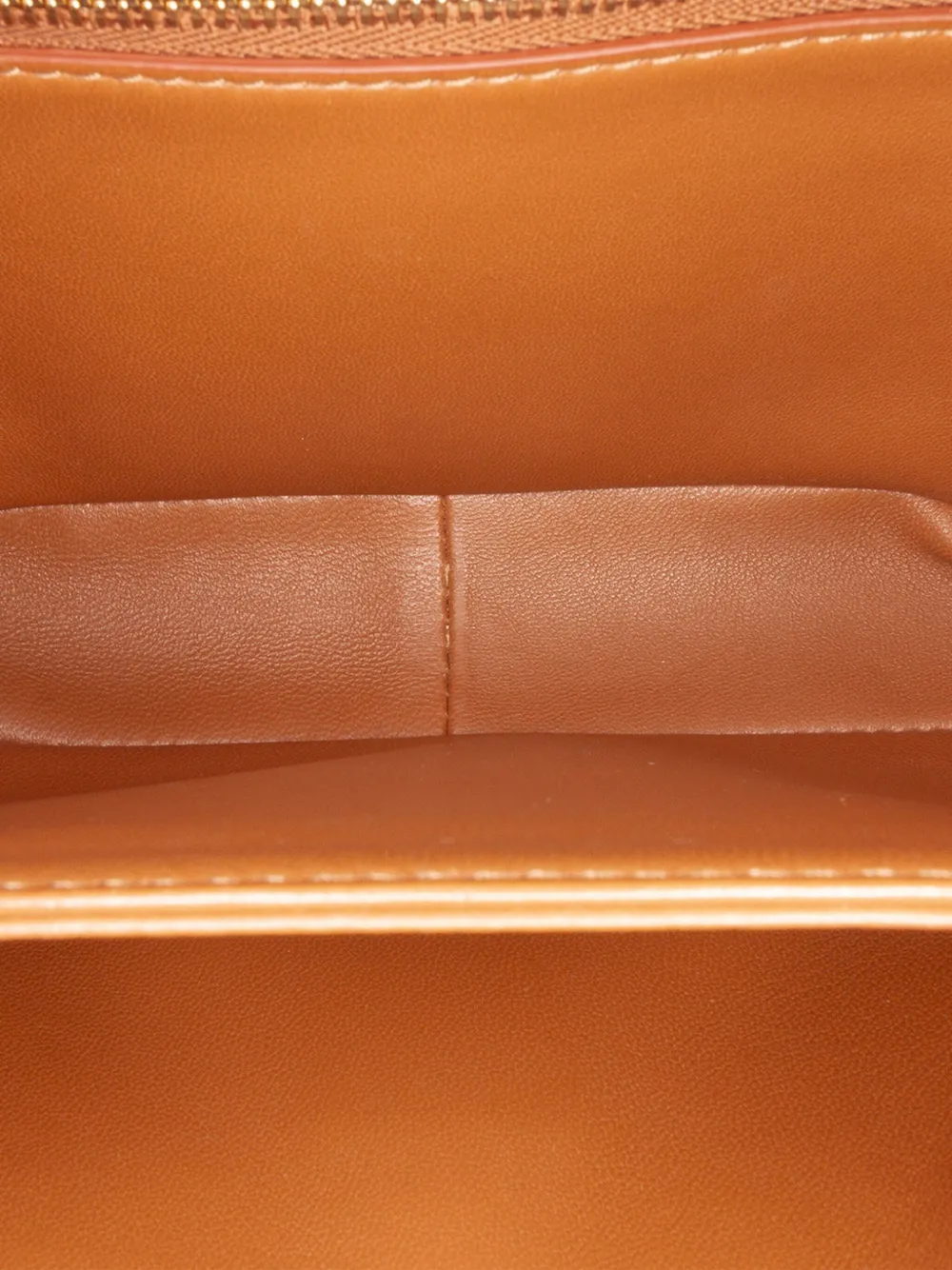 Pre-owned Celine 2020 Teen Canvas And Calfskin Triomphe Crossbody Bag In Brown