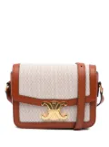 Céline Pre-Owned 2020 Teen Canvas and Calfskin Triomphe crossbody bag - Brown