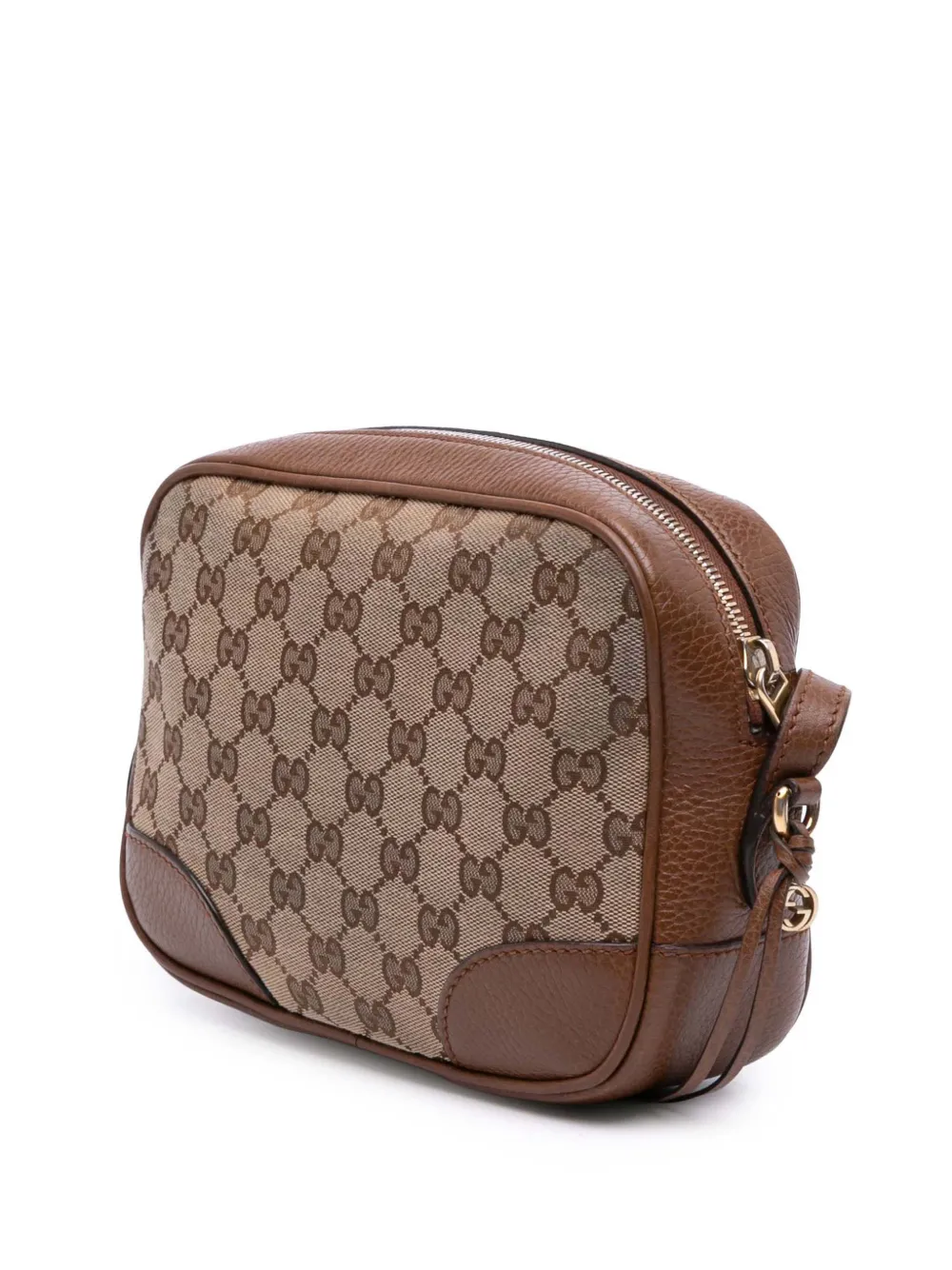 Pre-owned Gucci 2016-2025 Gg Canvas Bree Crossbody Bag In Brown