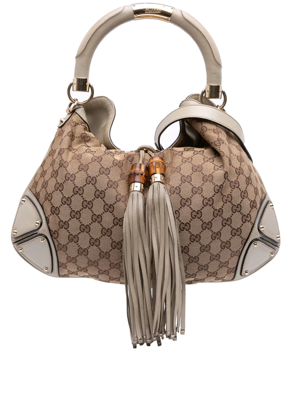 Gucci Pre-Owned 2016-2025 Medium GG Canvas Bamboo Indy Hobo satchel | Brown | Image 1