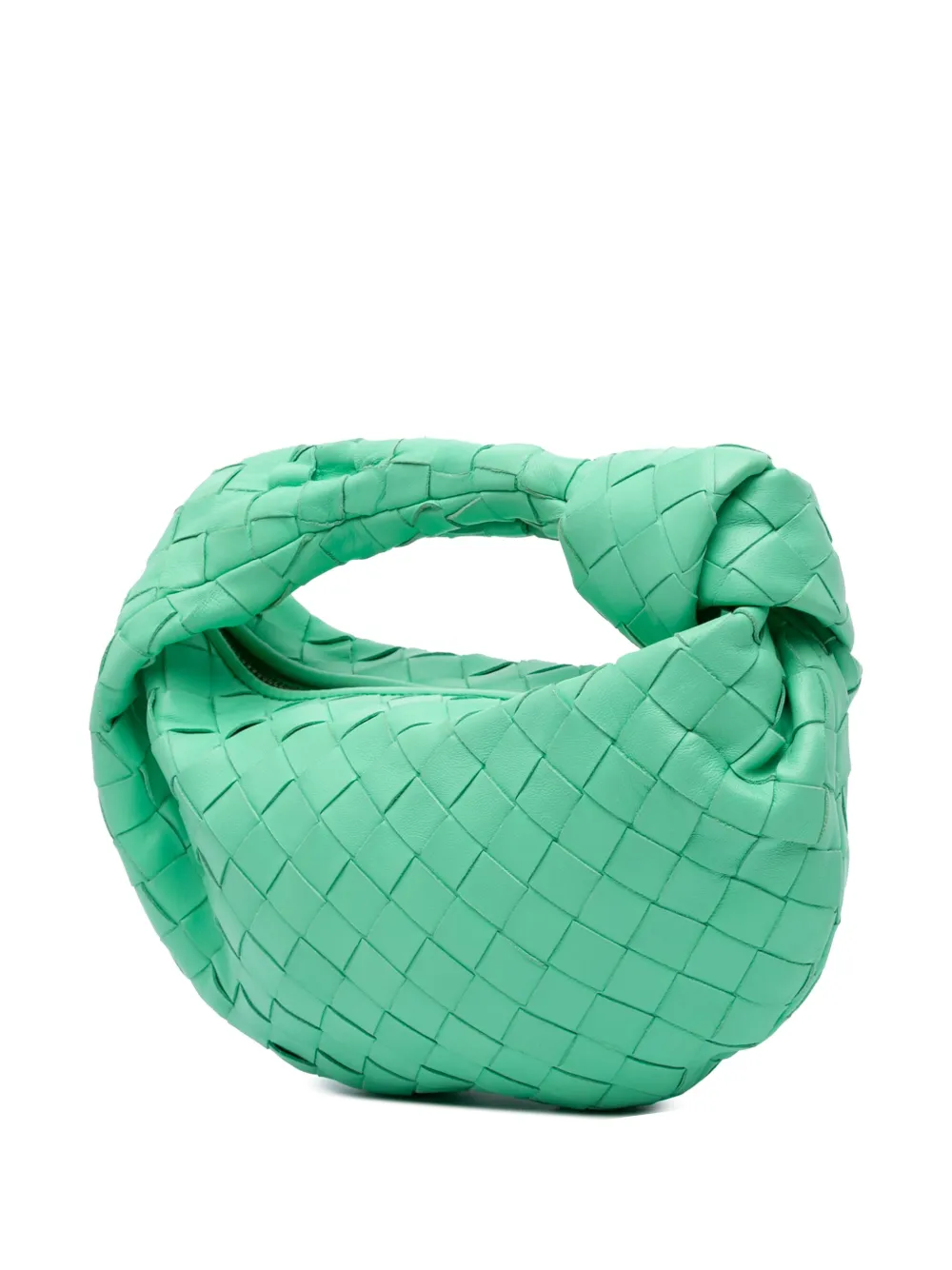 Pre-owned Bottega Veneta 2012-2025 Mini Nappa Intrecciato Jodie Hobo Bag In Green
