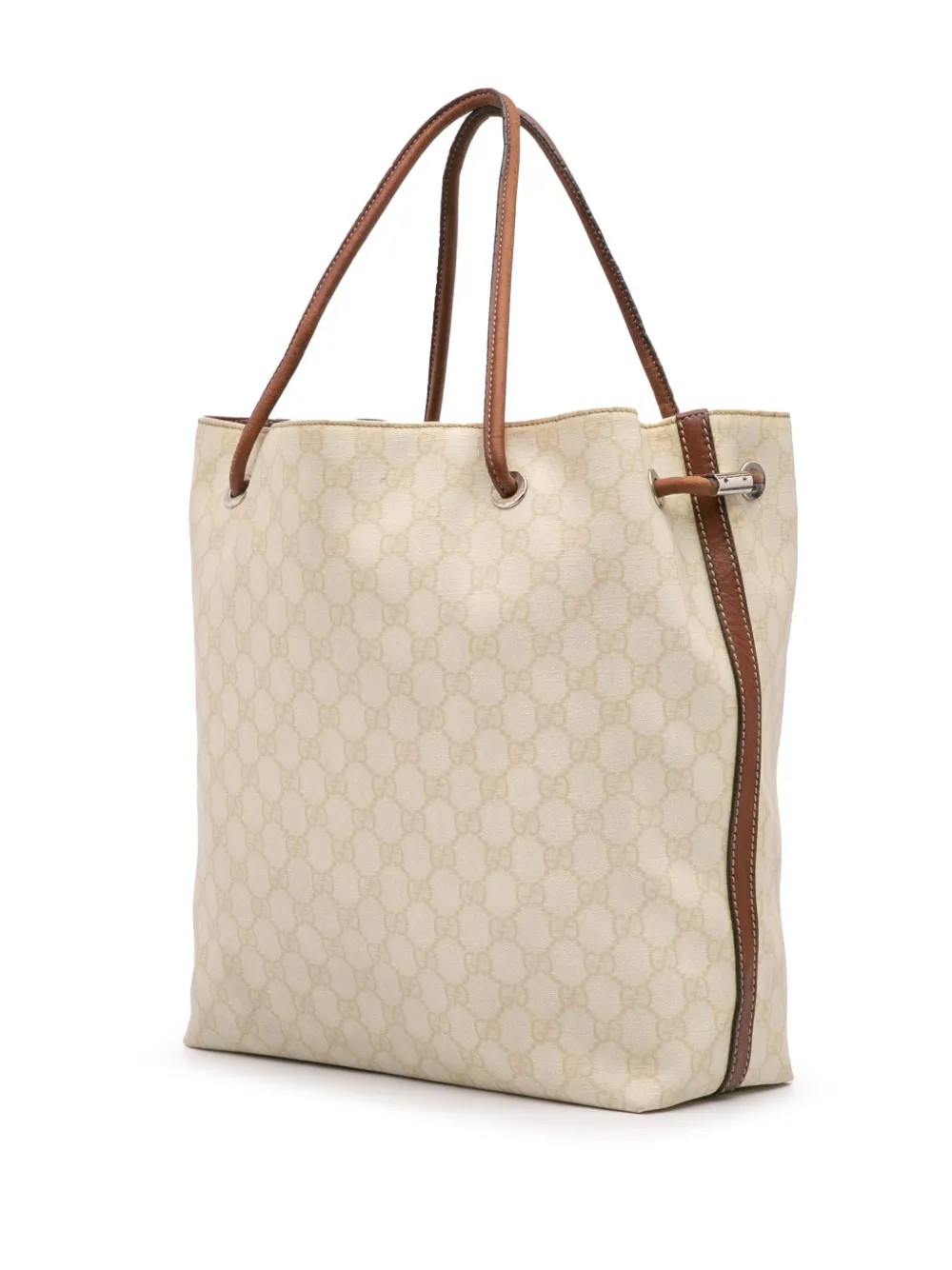Pre-owned Gucci 2016-2025 Gg Supreme Gifford Tote Bag In Brown
