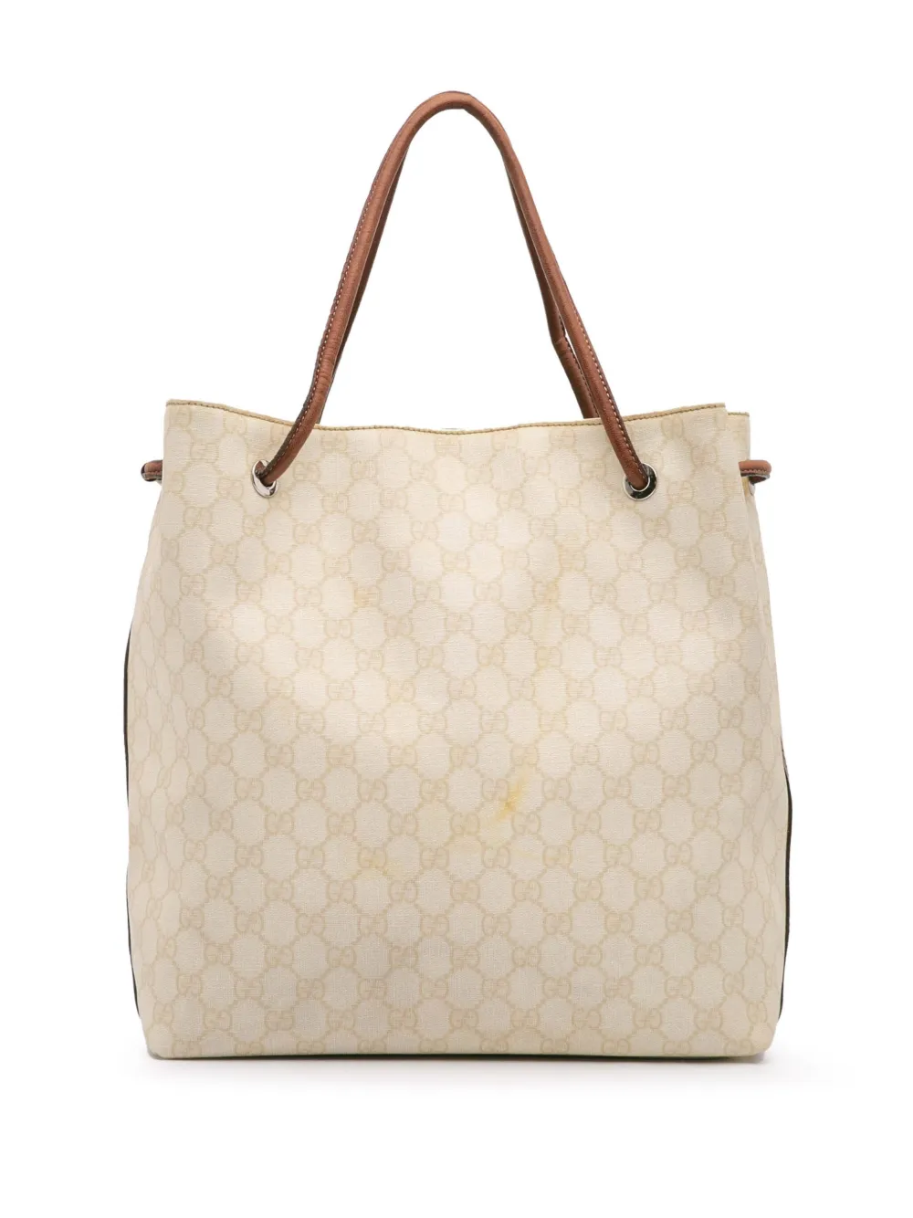Pre-owned Gucci 2016-2025 Gg Supreme Gifford Tote Bag In Brown