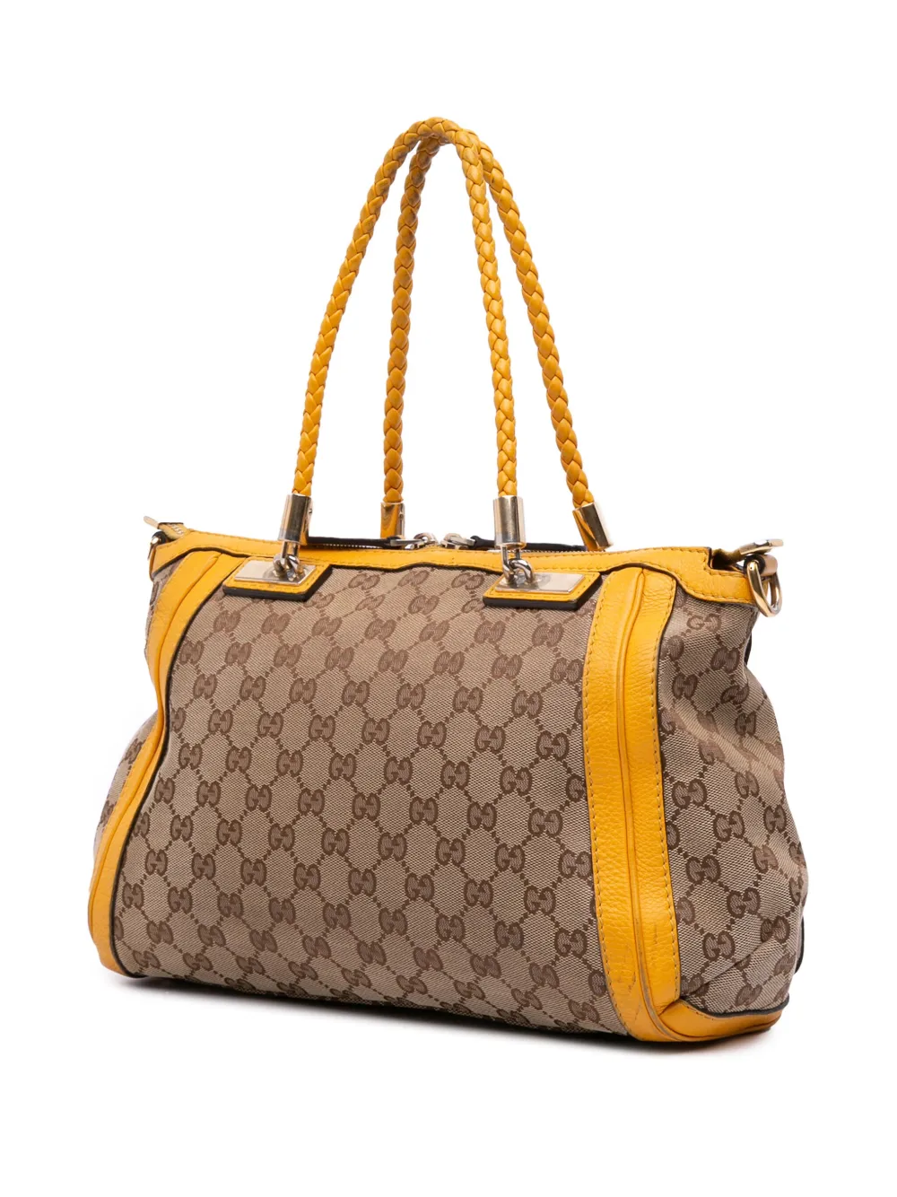 Pre-owned Gucci 2016-2025 Gg Canvas Bella Satchel In Brown