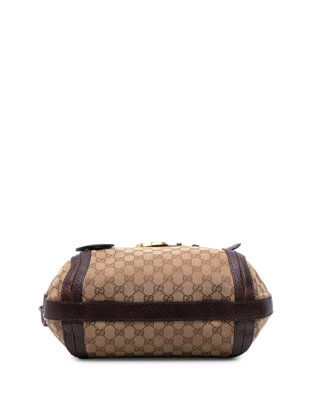 Pre-owned Gucci 2016-2025 Medium Gg Canvas Running Satchel In Brown