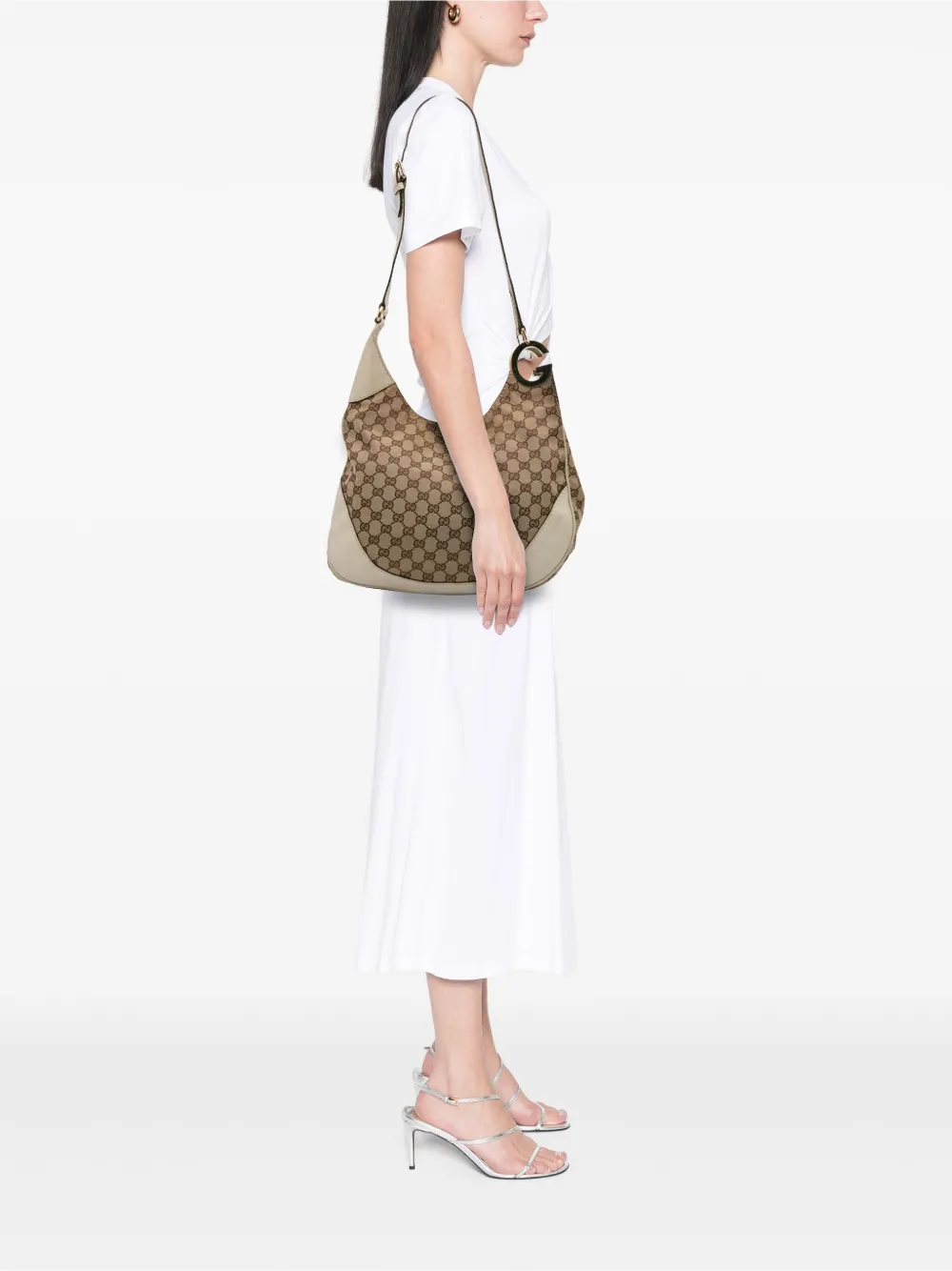 Pre-owned Gucci 2016-2025 Gg Canvas Charlotte Crossbody Bag In Brown