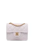 CHANEL Pre-Owned 2021 Mini Quilted Caviar Sweet Classic Flap crossbody bag - White