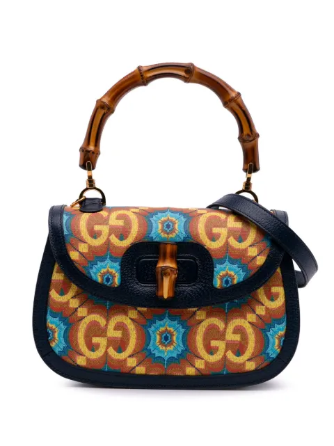 Gucci Pre-Owned 2016-2025 100th Anniversary Medium GG Coated Canvas Kaleidoscope 1947 Bamboo Top Handle Bag satchel
