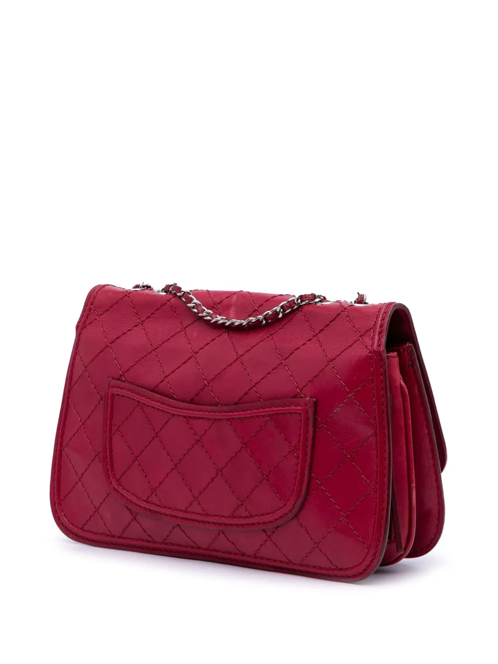 Pre-owned Chanel 2012-2013 Medium Stitched Calfskin Citizen Flap Crossbody Bag In Red