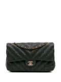 CHANEL Pre-Owned 2018 Medium Chevron Calfskin Coco Pleats Double Flap shoulder bag - Green