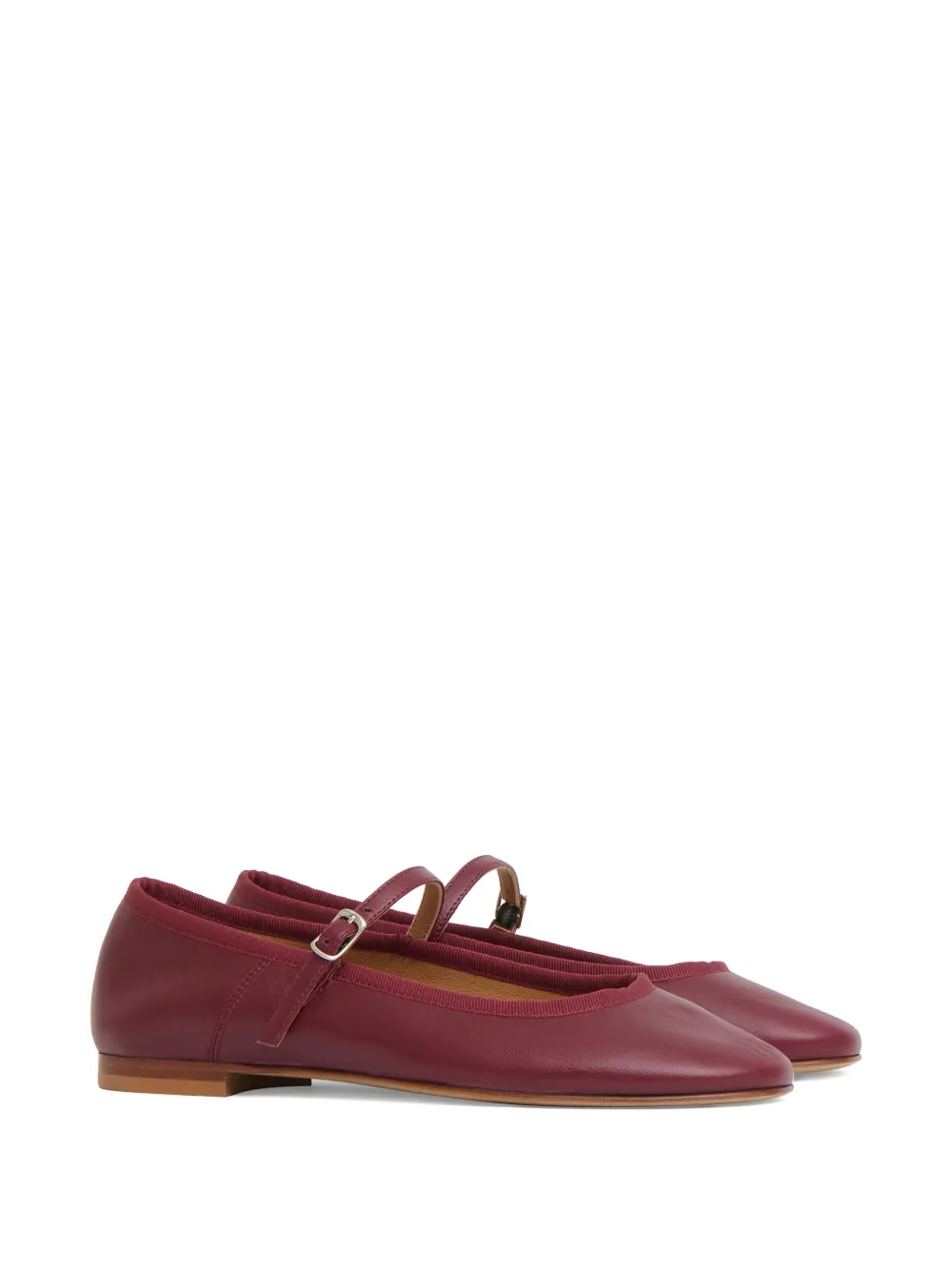 Mansur Gavriel Dance leather buckle Mary-Jane flats Red