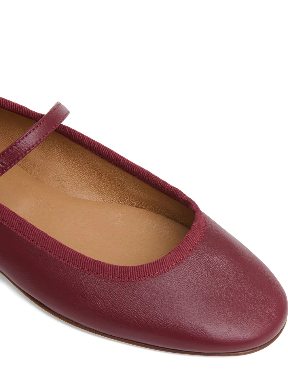 Mansur Gavriel Dance leather buckle Mary-Jane flats Red