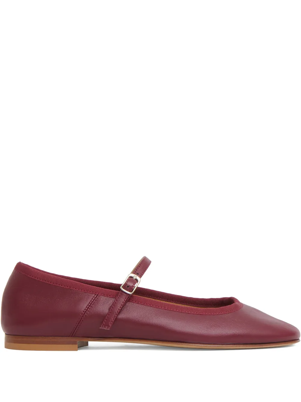 Mansur Gavriel Dance leather buckle Mary-Jane flats Red