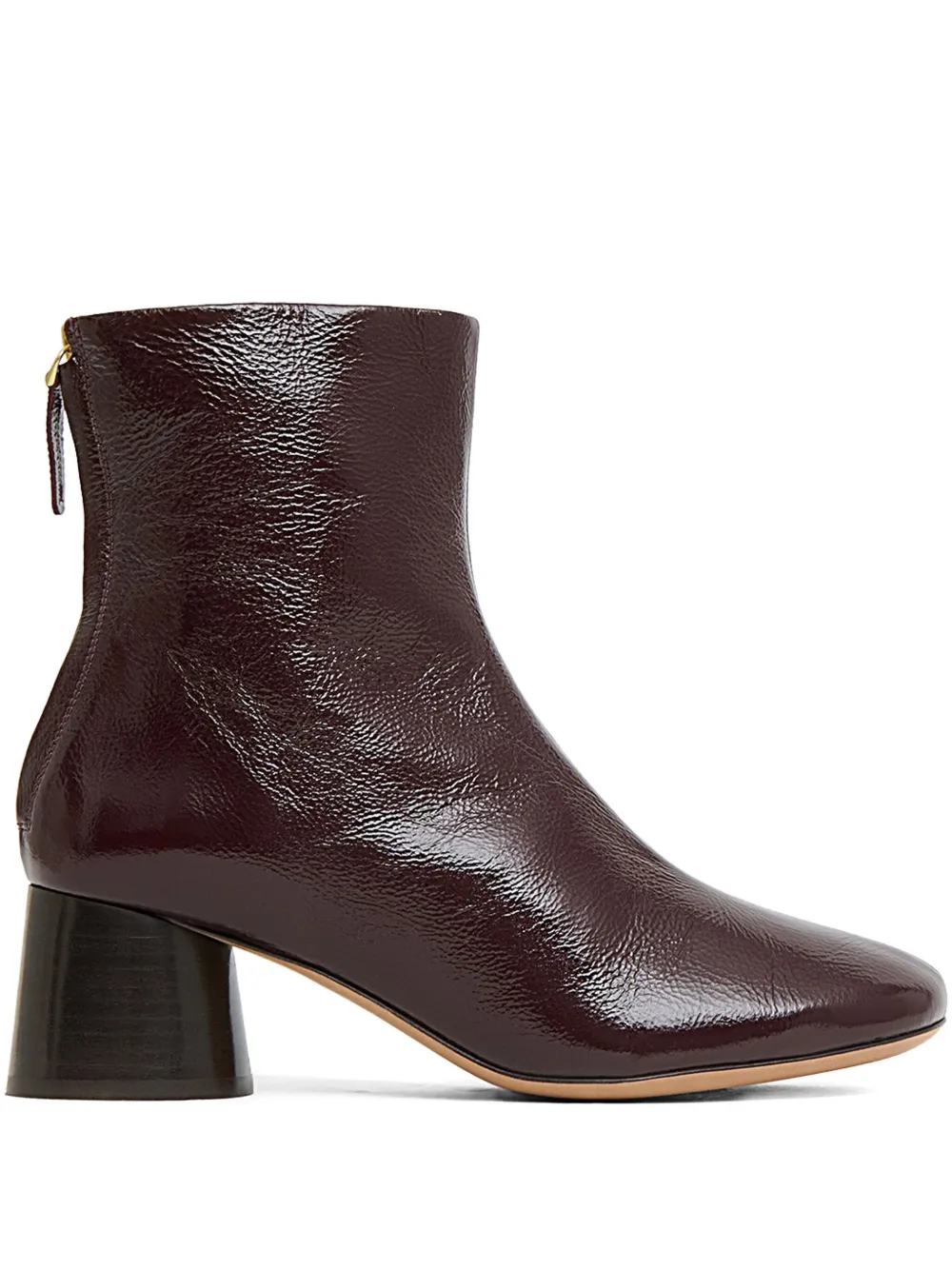 Mansur Gavriel 55mm Zip-detail Block-heel Boots In Brown