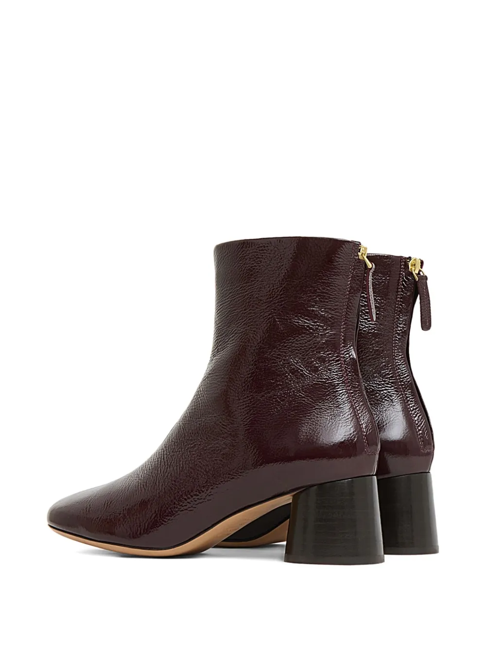 Mansur Gavriel 55mm Zip-detail Block-heel Boots In Brown