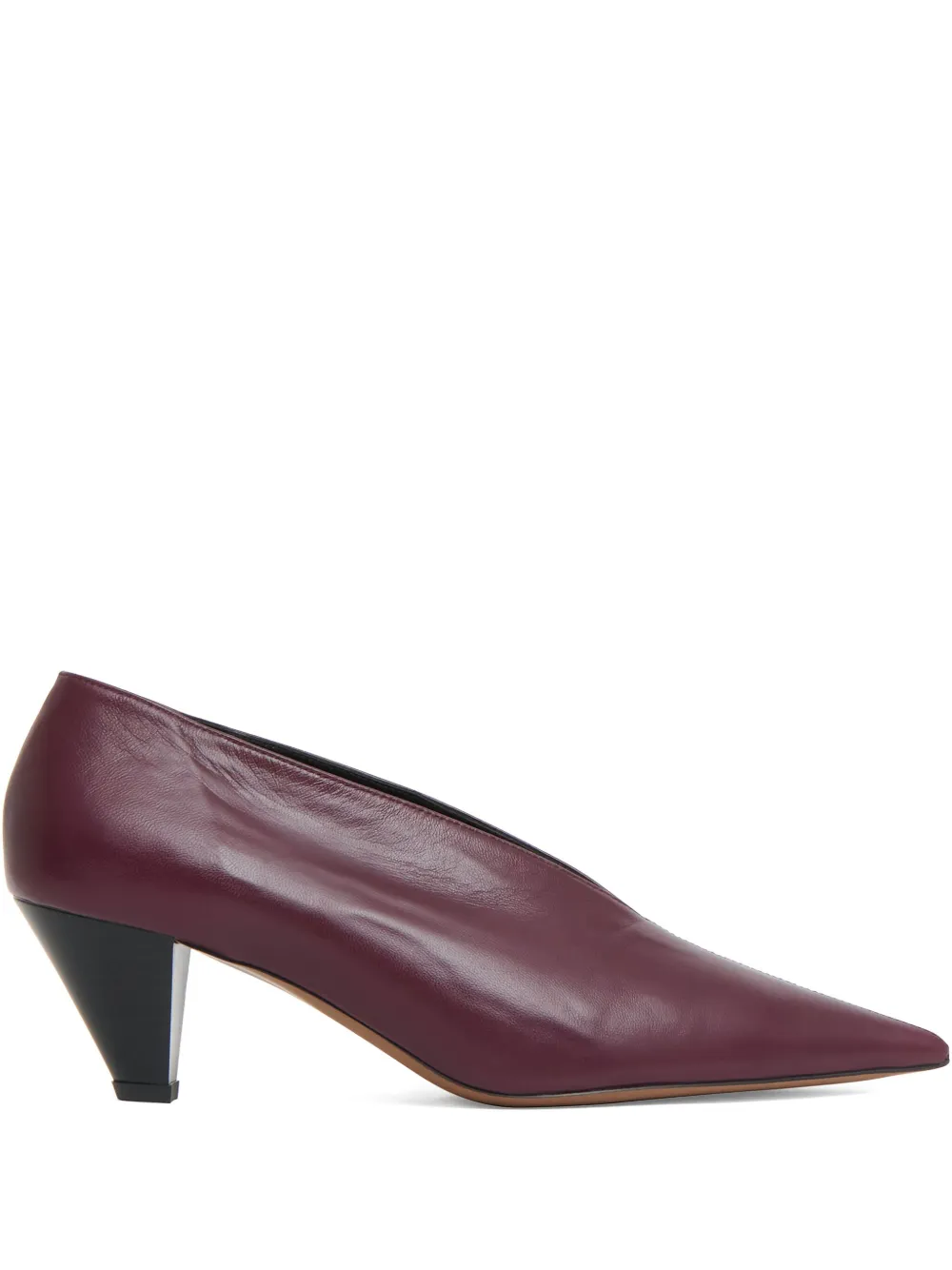 Mansur Gavriel Kiki v-vamp heeled pumps | Red | Image 1