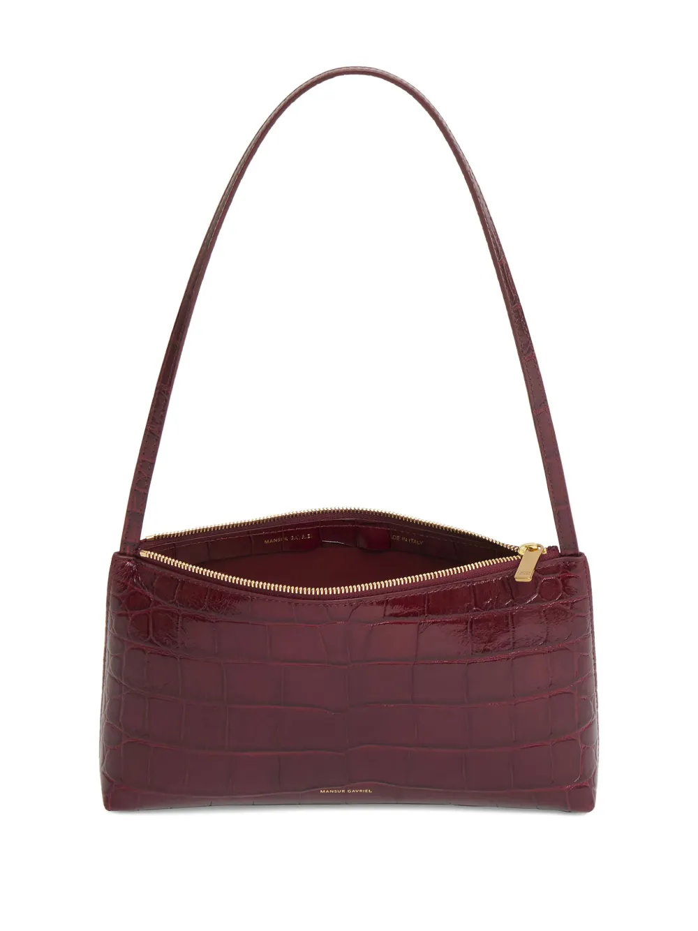 Mansur Gavriel Gaia Leather Shoulder Bag In Burgundy