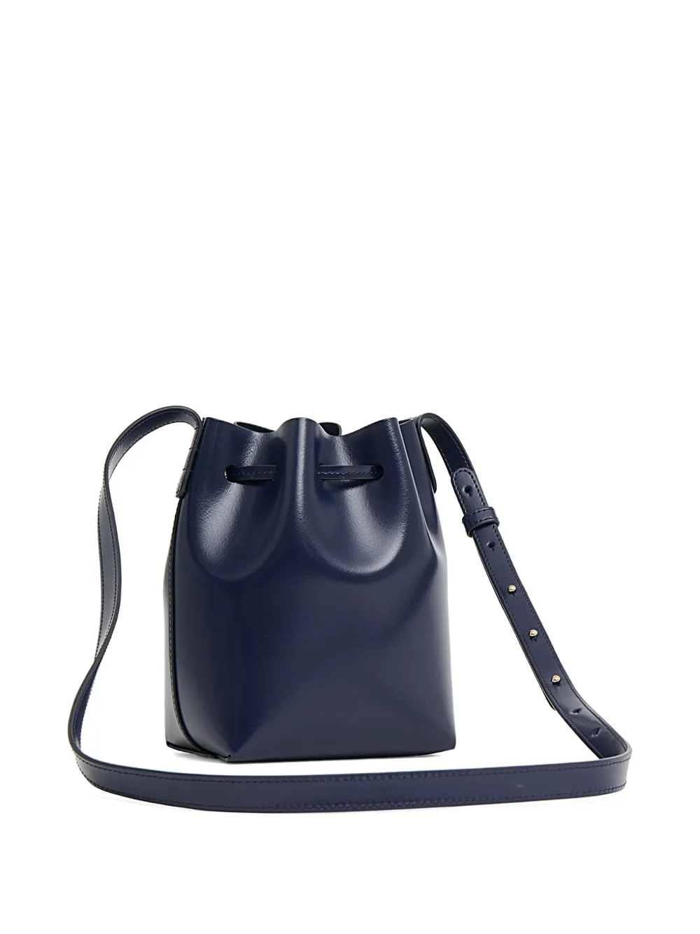 Mansur Gavriel Mini Leather Bucket Bag In Blue