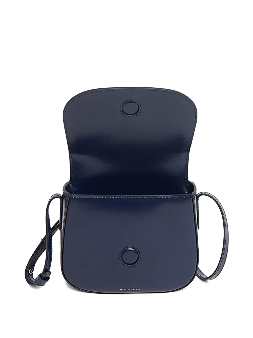 Mansur Gavriel Leren mini-crossbodytas Blauw