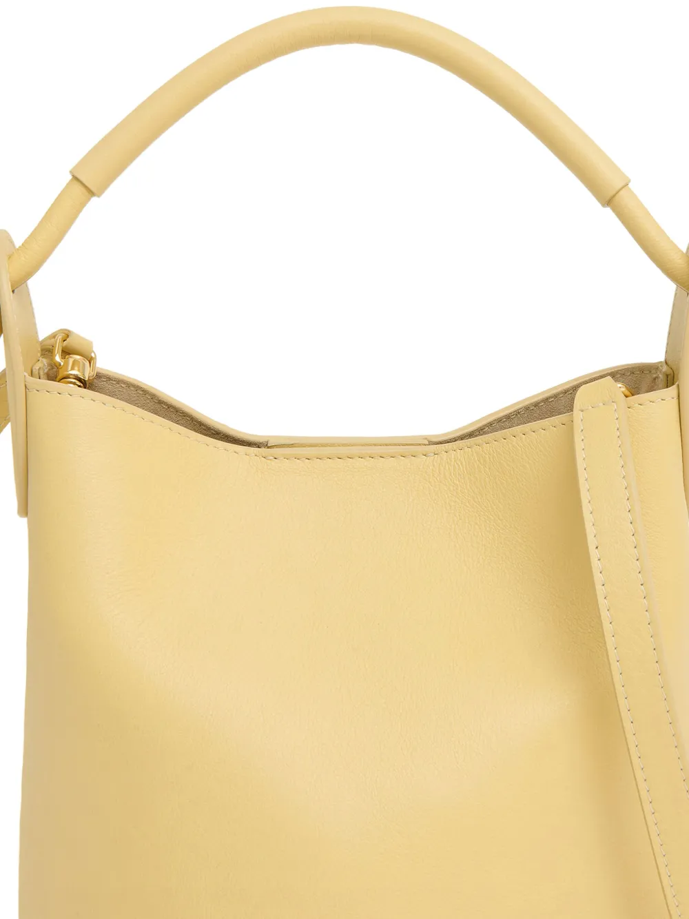 Mansur Gavriel Knotted-handle Bucket Bag In Yellow