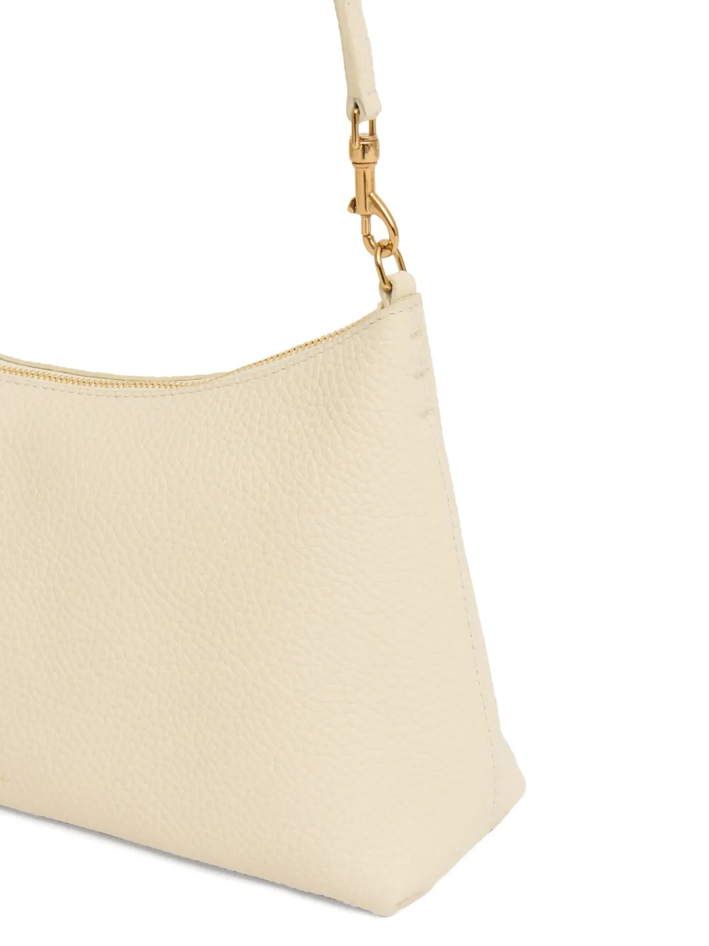 Mansur Gavriel Leather Zip-top Shoulder Bag In White