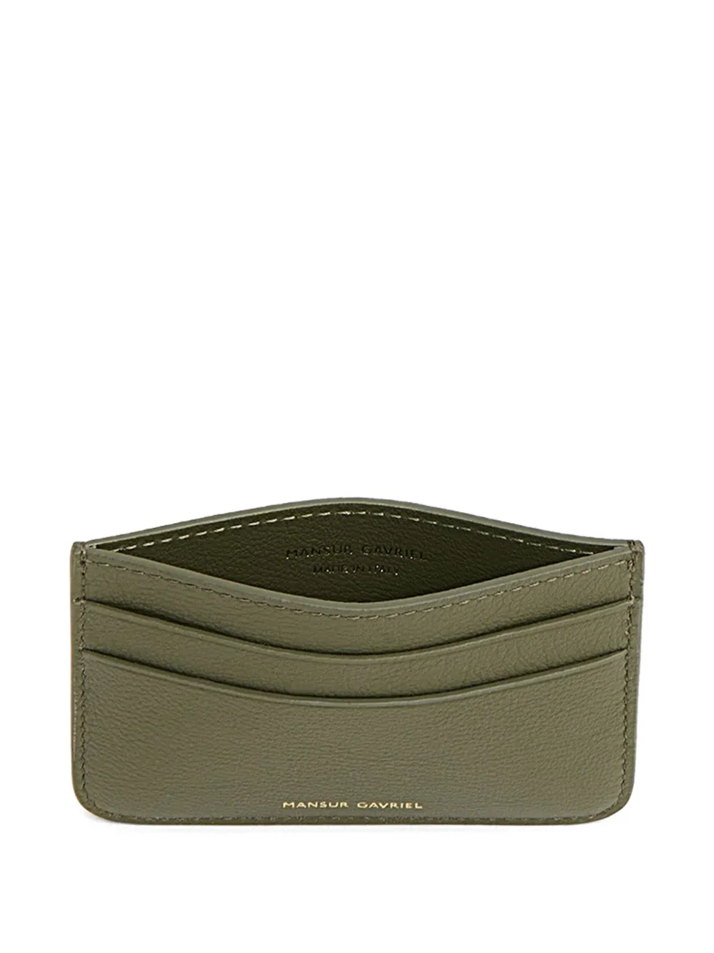 Mansur Gavriel Logo-plaque Leather Card Holder In Green