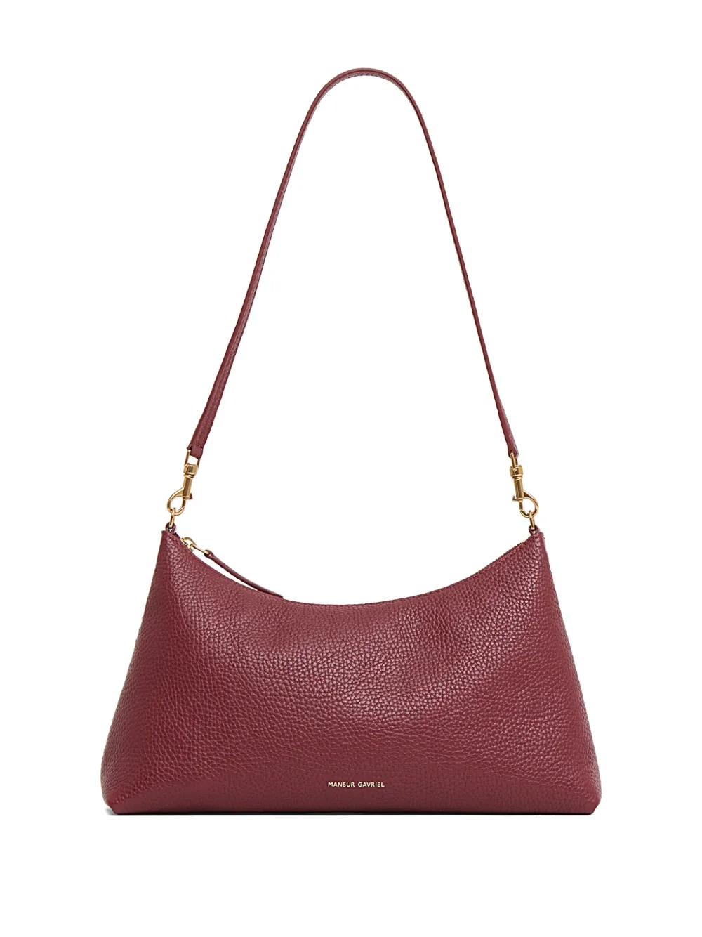Mansur Gavriel Rhea Pebble-texture Shoulder Bag In Burgundy