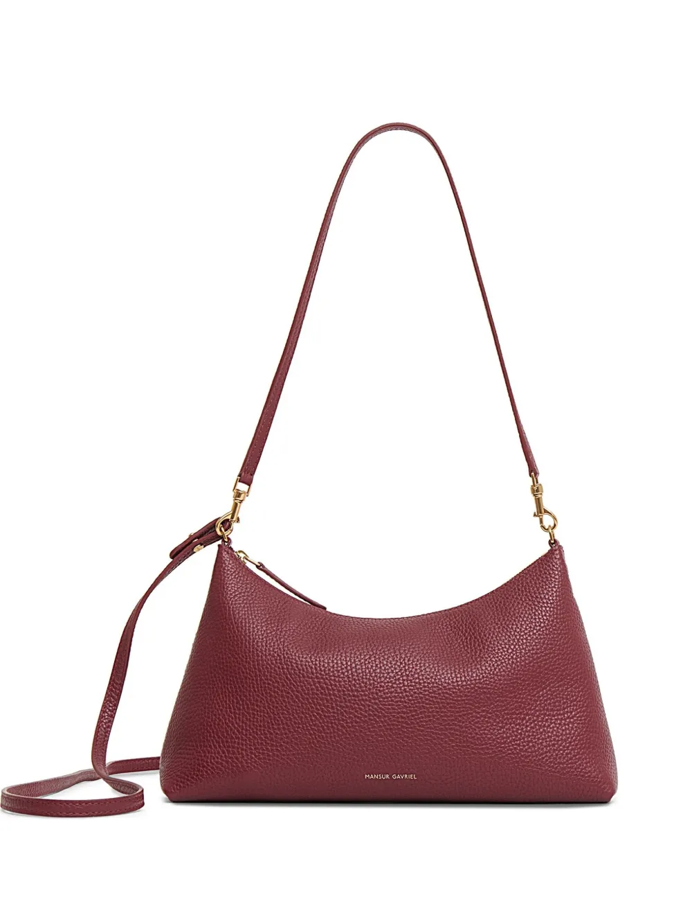 Mansur Gavriel Rhea Pebble-texture Shoulder Bag In Burgundy