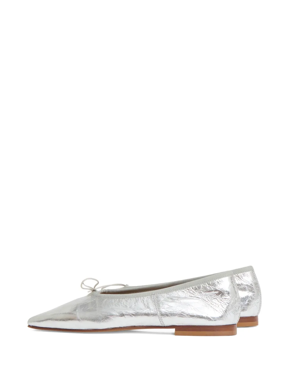 Mansur Gavriel Square-toe Bow Ballet Flats In Silver