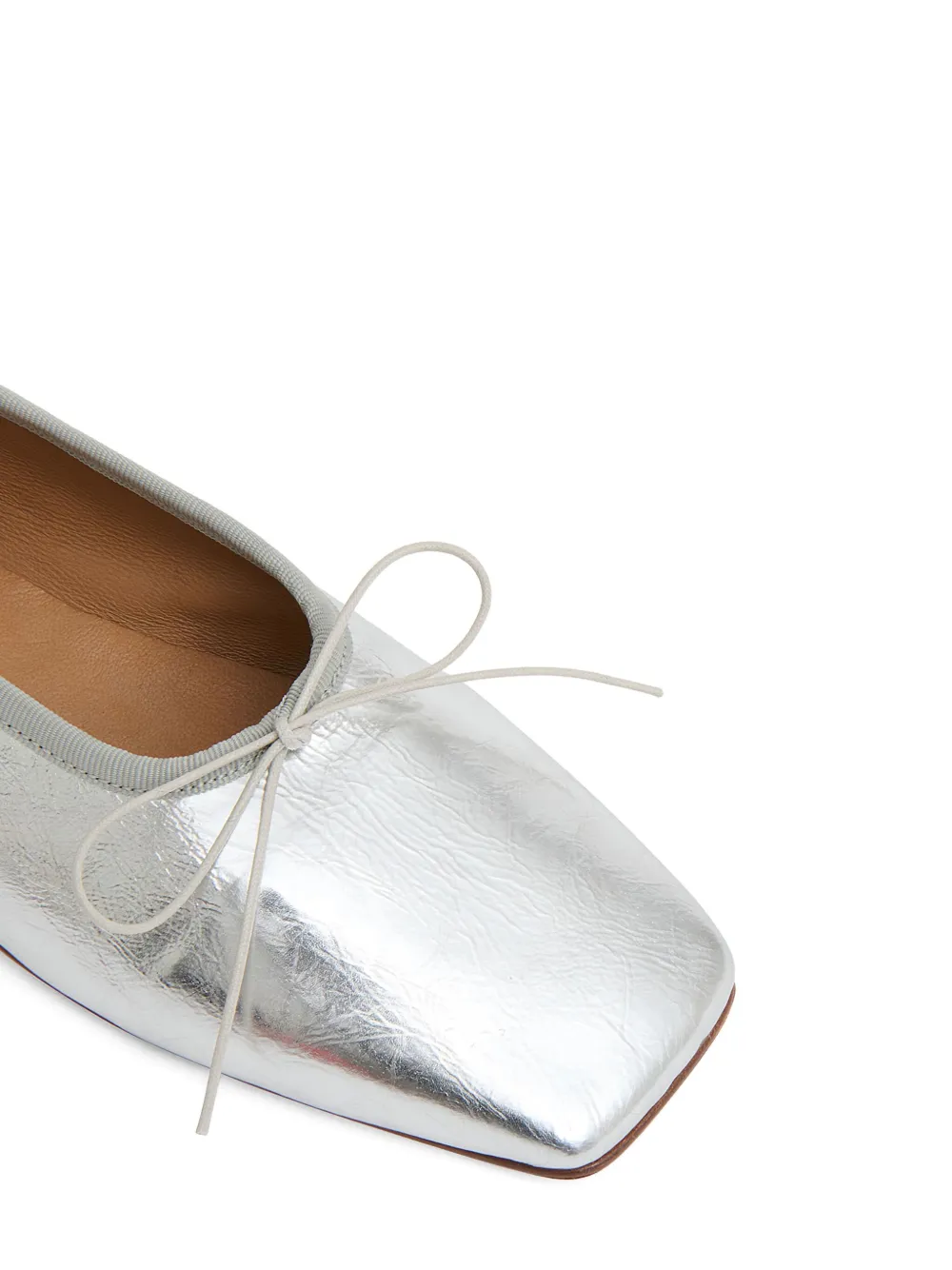 Mansur Gavriel Square-toe Bow Ballet Flats In Silver