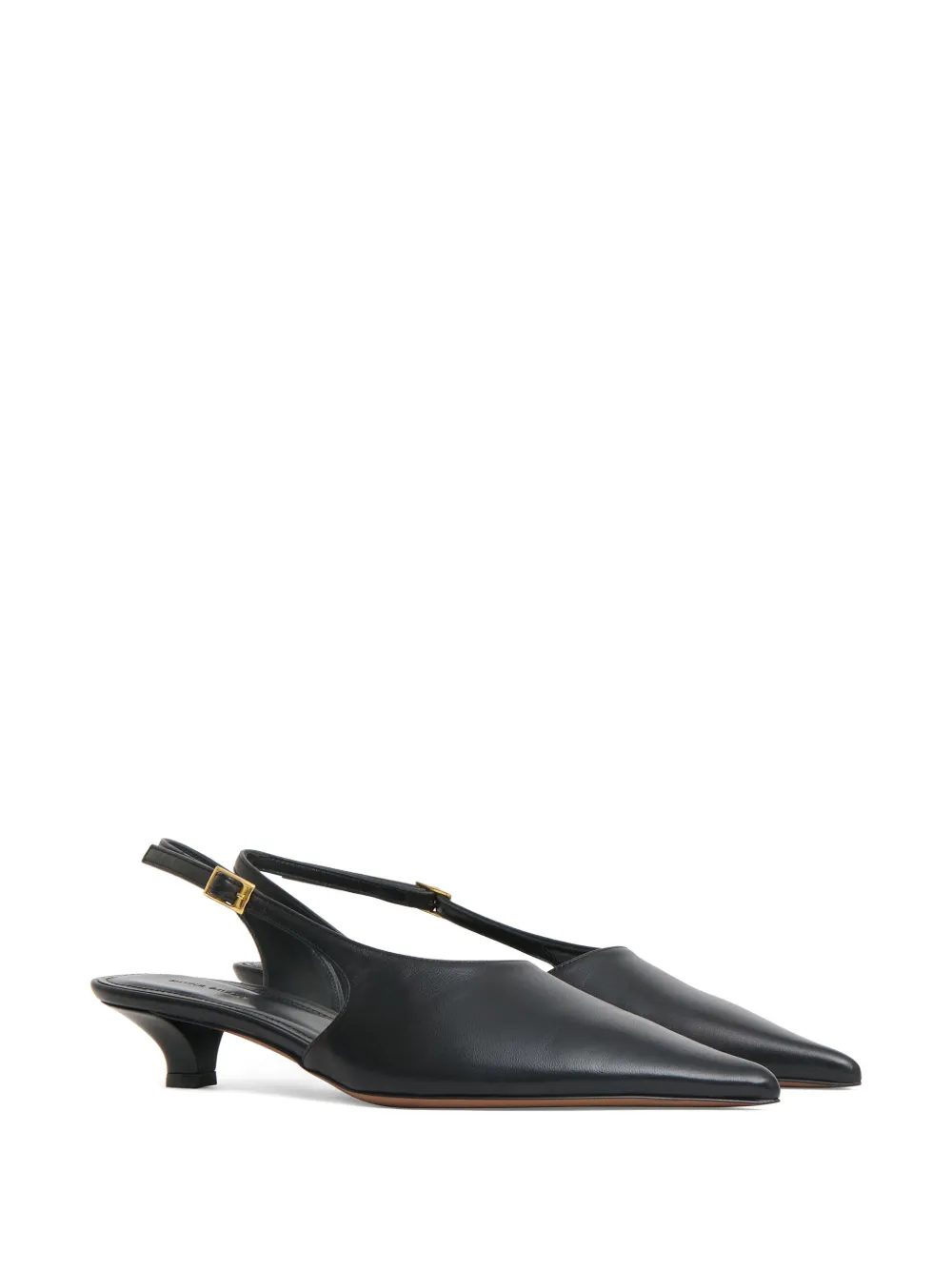 Mansur Gavriel Anna Slingback Pointed-toe Pumps In Black