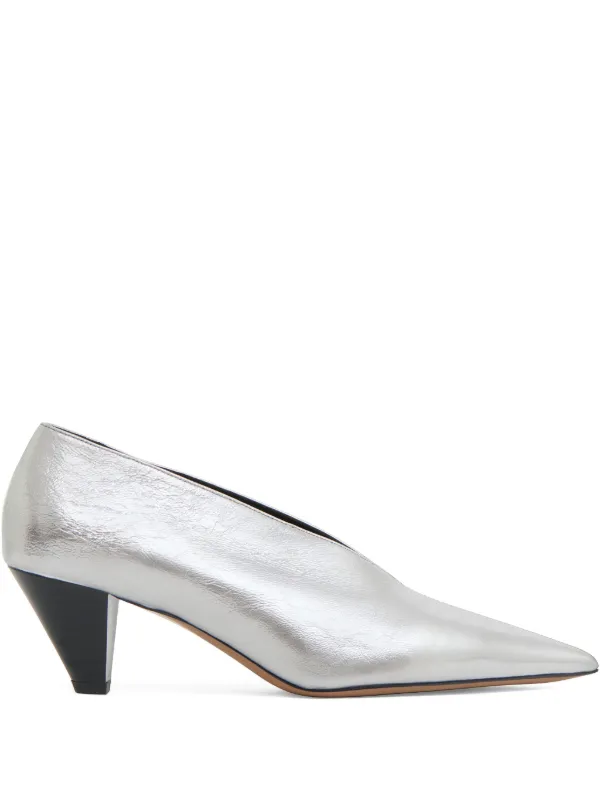 Mansur Gavriel Kiki pointed-toe Pumps | Silver | FARFETCH