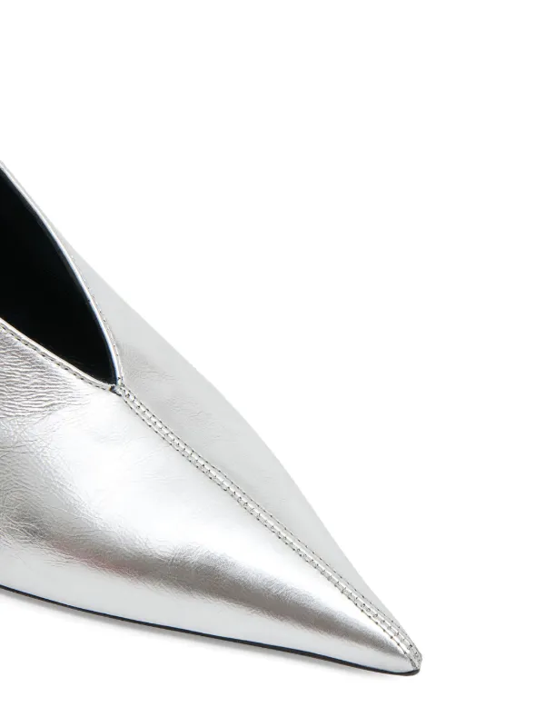 Mansur Gavriel Kiki pointed-toe Pumps | Silver | FARFETCH