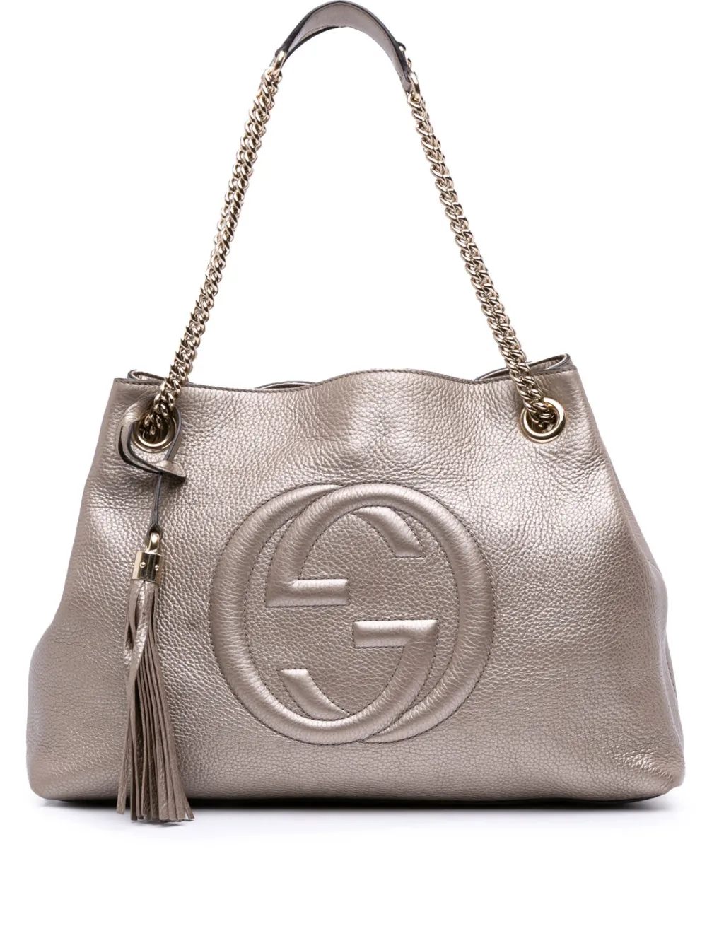 Gucci Pre-Owned 2016-2025 Medium Leather Soho Chain tote bag - ゴールドトーン Gucci Pre-Owned 2016-2025 Medium Leather Soho Chain tote bag - ゴールドトーン