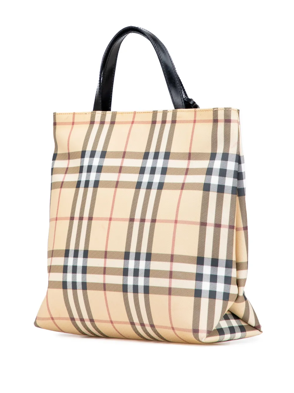 Pre-owned Burberry 2000-2017 House Check Coated Canvas Tote Bag In Brown