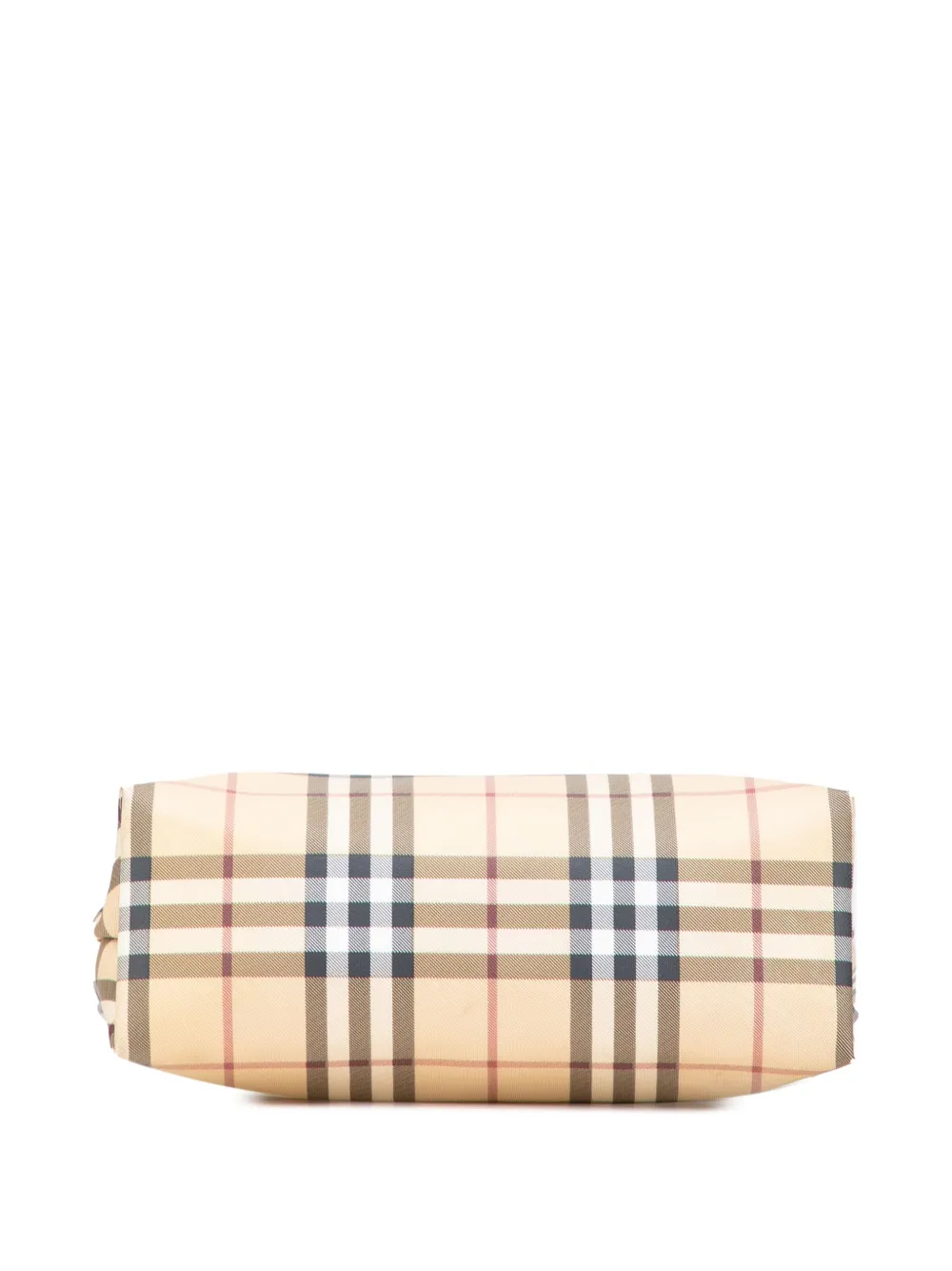Pre-owned Burberry 2000-2017 House Check Coated Canvas Tote Bag In Brown