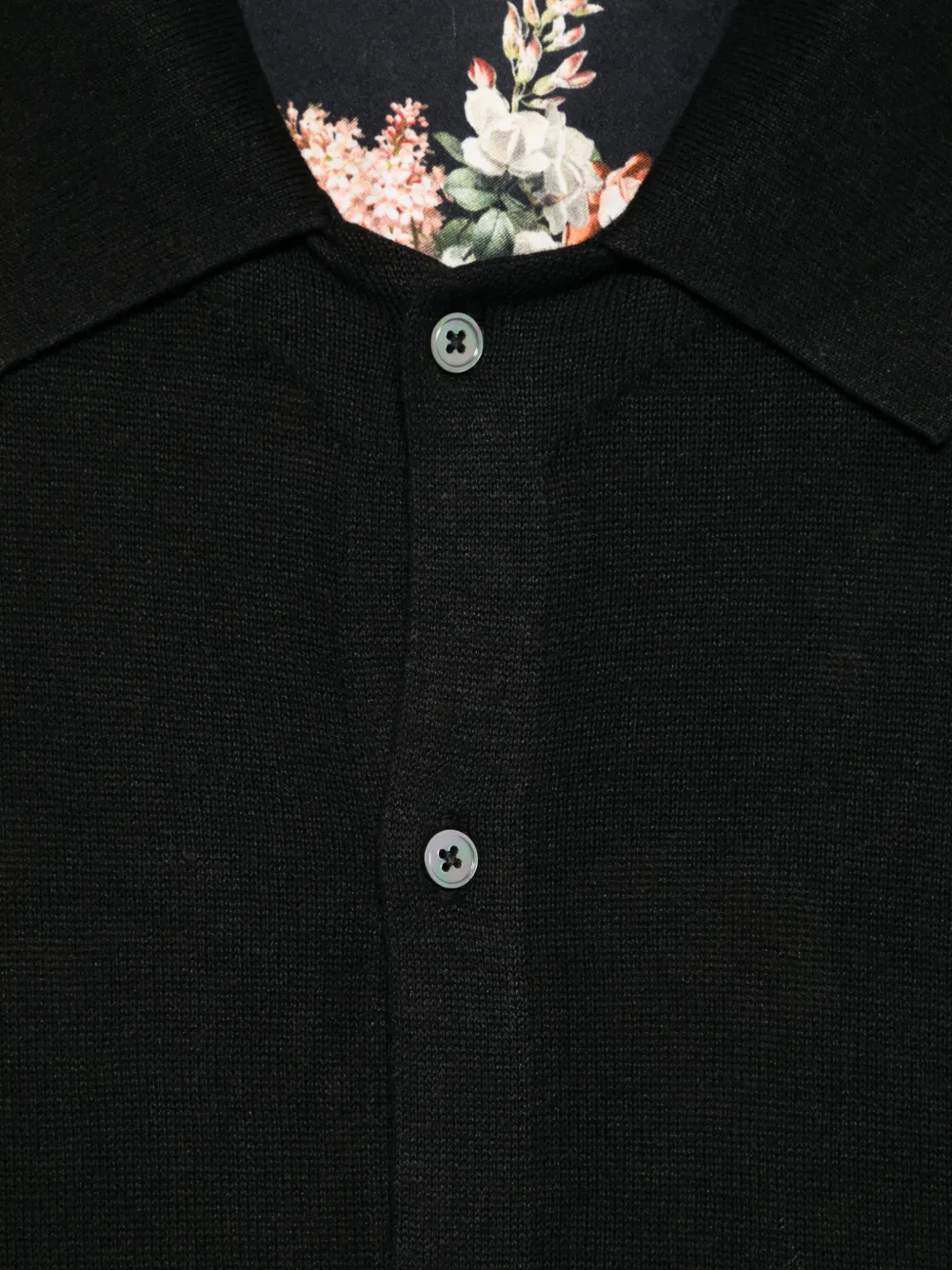 Camilla Floral-print Button Shirt In Black