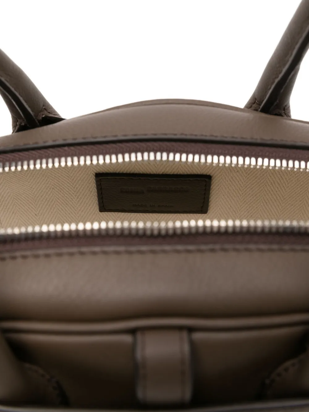 Sonia Carrasco Top-handle Stitched-detailing Tote Bag In Brown