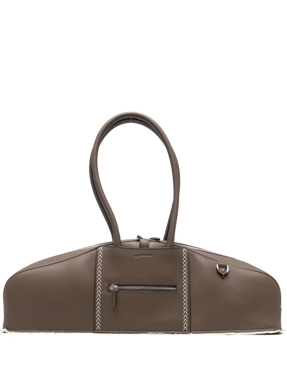Sonia Carrasco Top-handle Stitched-detailing Tote Bag In Brown