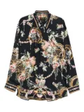 Camilla baroque-print buttoned shirt - Black