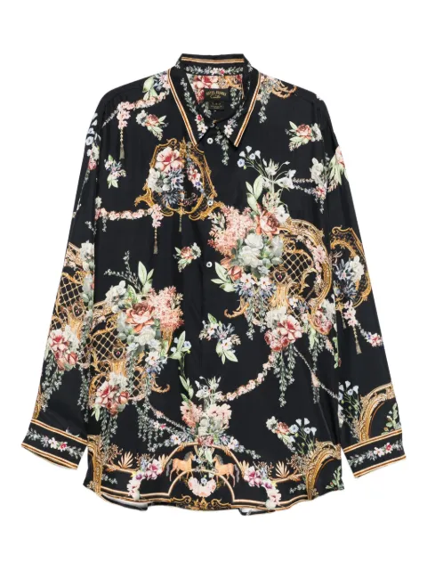 Camilla baroque-print buttoned shirt