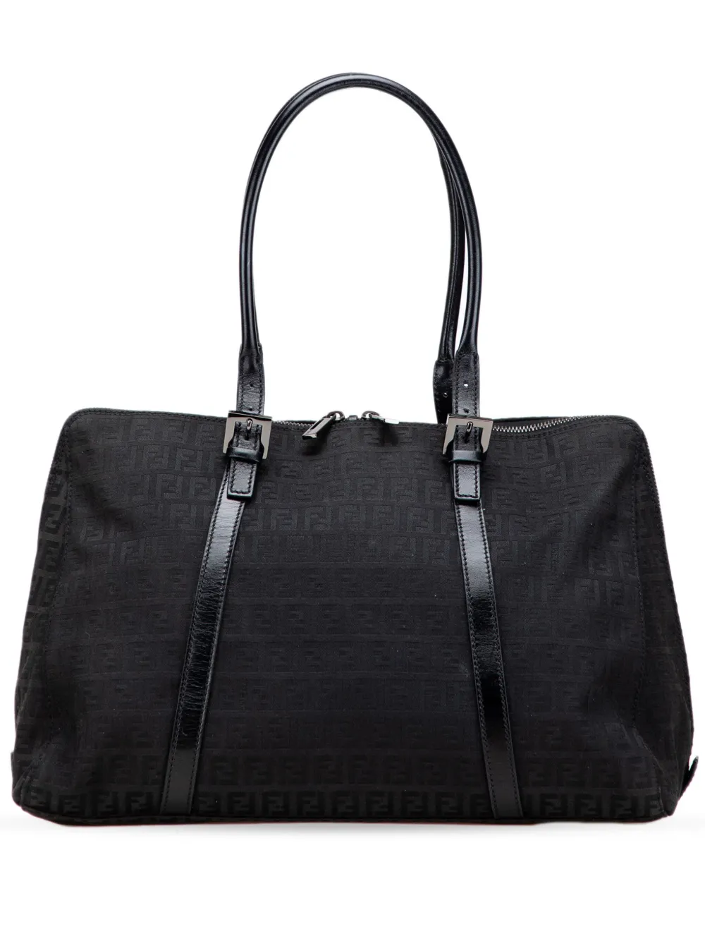 Pre-owned Fendi 2000-2010 Zucchino Canvas Tote Bag In Black