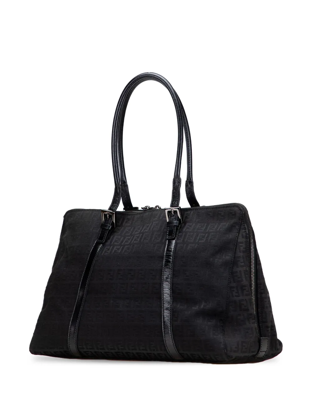 Pre-owned Fendi 2000-2010 Zucchino Canvas Tote Bag In Black