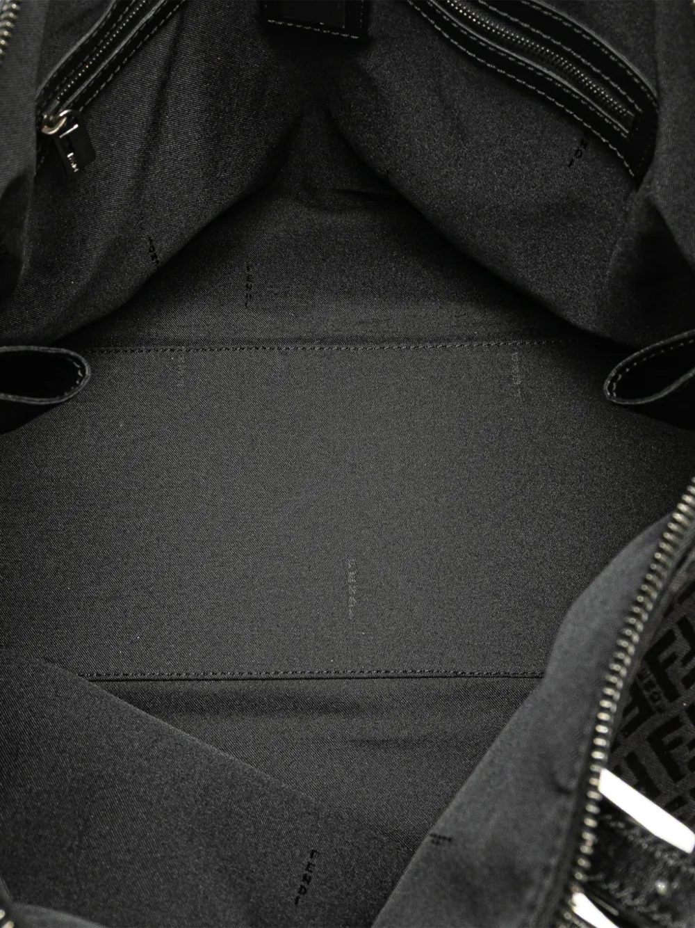 Pre-owned Fendi 2000-2010 Zucchino Canvas Tote Bag In Black